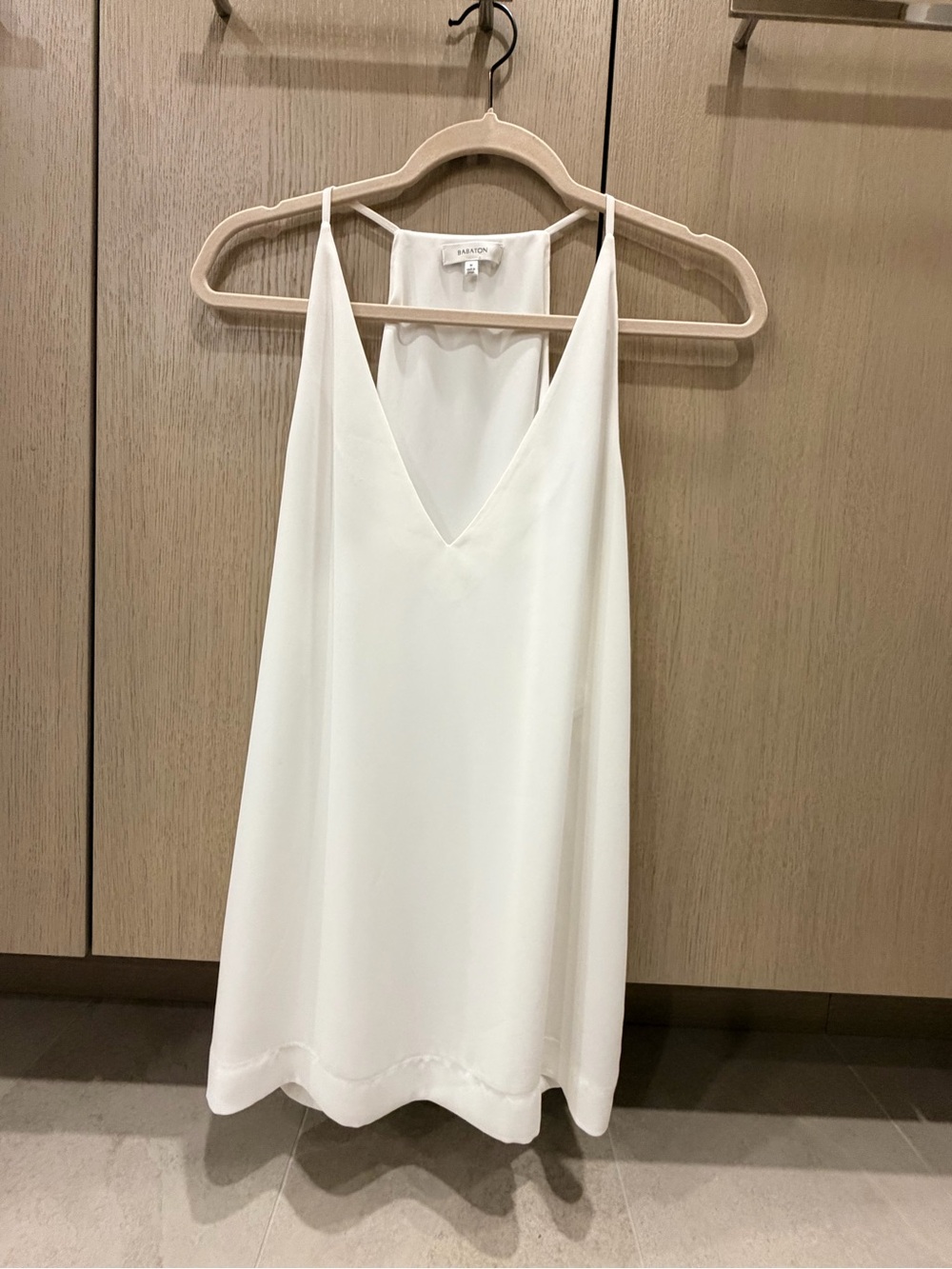 Babaton White V-Neck Tank Top